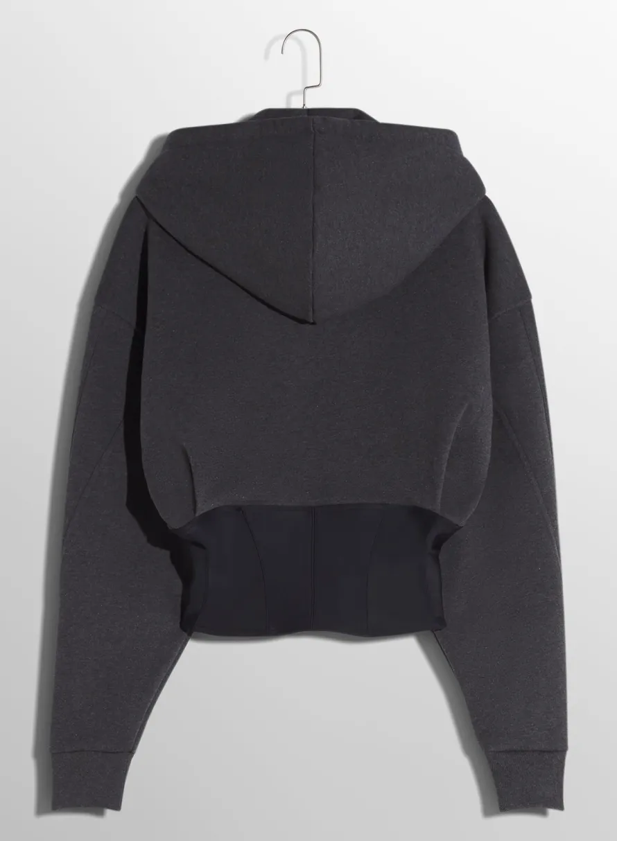 Women MUGLER grey corseted hoodie