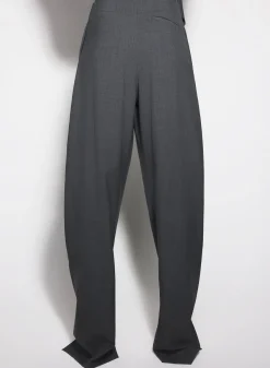 Women MUGLER grey pierced loose tailored trousers