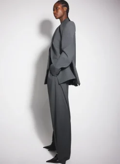 Women MUGLER grey pierced loose tailored trousers