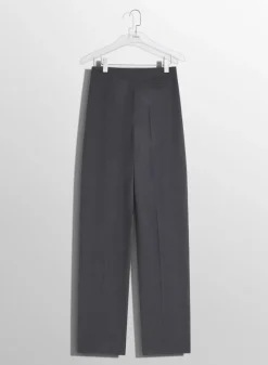 Women MUGLER grey pierced loose tailored trousers
