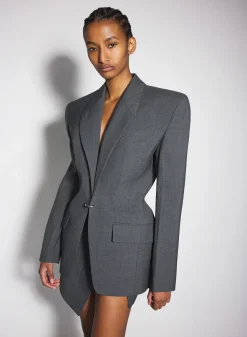 Women MUGLER grey pierced tailored jacket