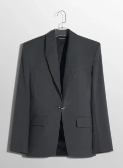 Women MUGLER grey pierced tailored jacket