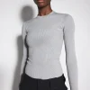 Women MUGLER grey sculpting knit top