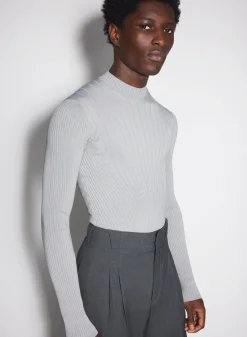 Women MUGLER grey sculpting knit top