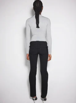 Women MUGLER grey sculpting knit top