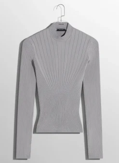 Women MUGLER grey sculpting knit top