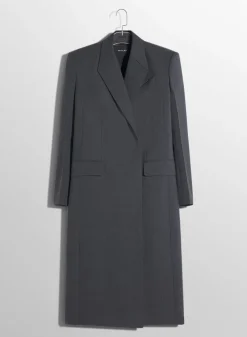 Women MUGLER grey single-breasted wool coat