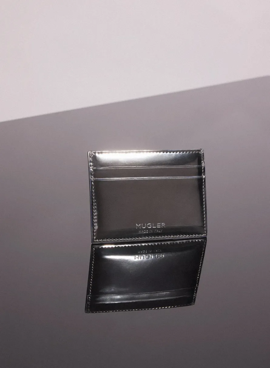 MUGLER gunmetal embossed spiral cardholder