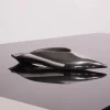 MUGLER gunmetal leather fang flat mules