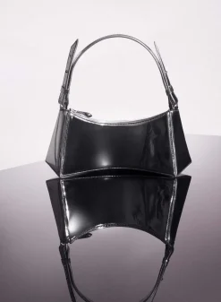MUGLER gunmetal zenith bag