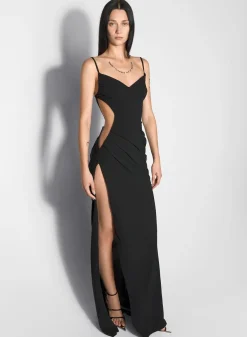 Women MUGLER illusion cut-out draped gown