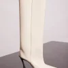 MUGLER ivory shiny leather fang 95 boots