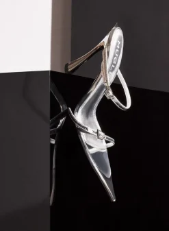 MUGLER Metallic leather Fang 95 sandals