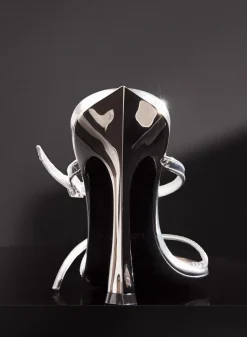 MUGLER Metallic leather Fang 95 sandals