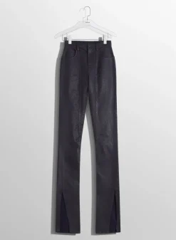 Women MUGLER midnight blue waxed skinny jeans