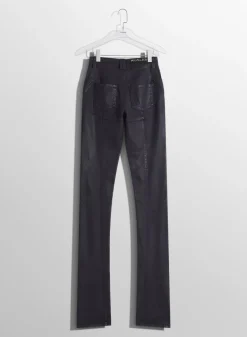 Women MUGLER midnight blue waxed skinny jeans