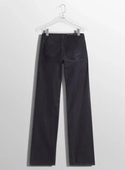 Women MUGLER midnight blue waxed straight leg jeans