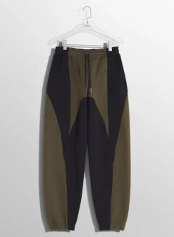 Women MUGLER military green light fleece track pants