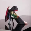 Women MUGLER x Ambera Wellmann printed velvet knot fang 95 mules