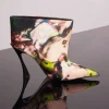 Women MUGLER x Ambera Wellmann printed velvet fang 95 ankle boots