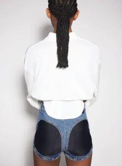 Women MUGLER off-white corseted polo