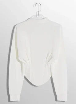 Women MUGLER off-white corseted polo
