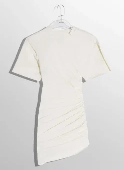 Women MUGLER off-white draped pierced day dress