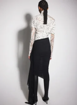 Women MUGLER off-white dévoré velvet ruched top