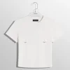Women MUGLER off-white pierced baby t-shirt