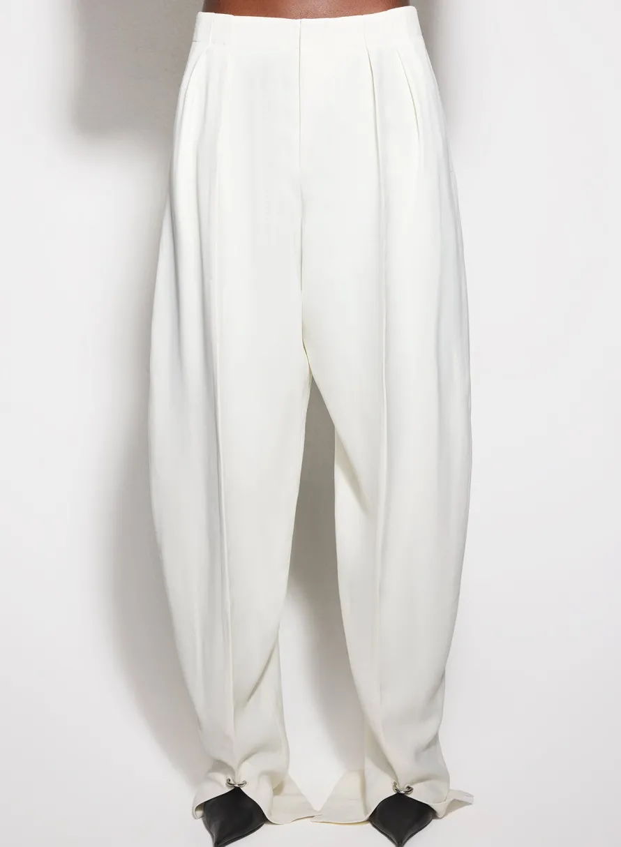 Women MUGLER off-white pierced loose tailored trousers