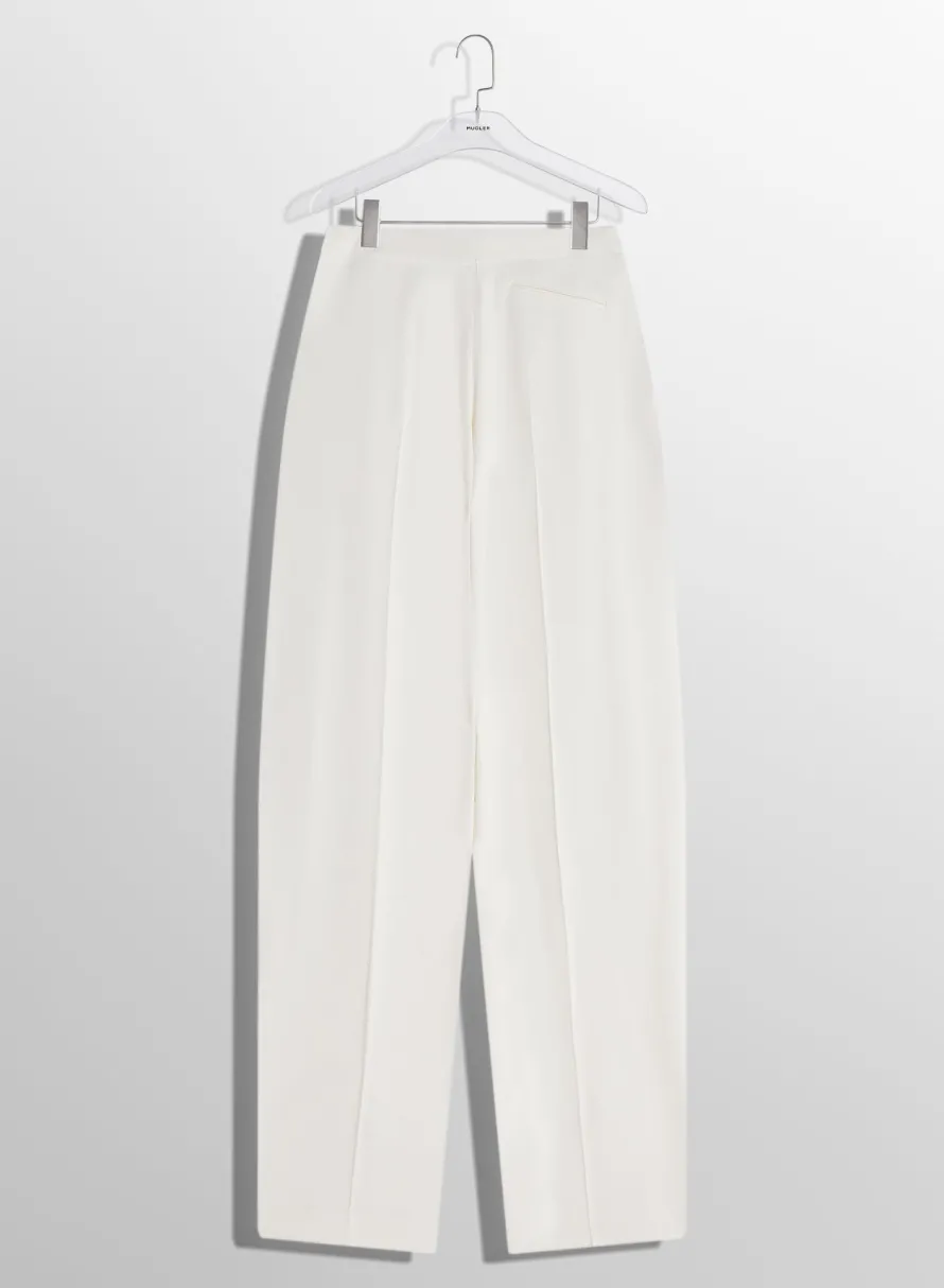 Women MUGLER off-white pierced loose tailored trousers