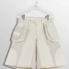 Women MUGLER off-white technical fabric cargo shorts