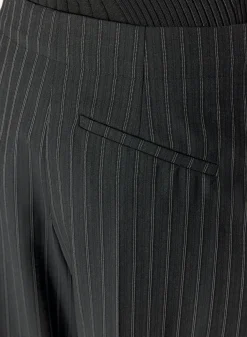 Women MUGLER pinstripe pierced loose tailored trousers