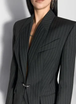 Women MUGLER pinstripe pierced tailored jacket