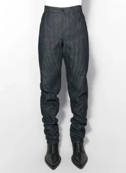 Women MUGLER raw blue spiral baggy jeans