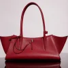 MUGLER red grained leather fang bag