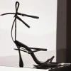 MUGLER Strappy black suede Fang 95 sandals