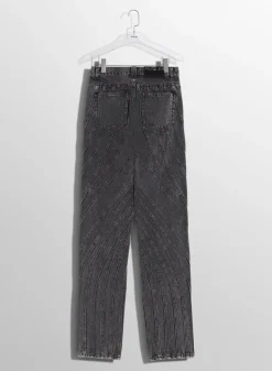 Women MUGLER washed black spiral baggy jeans