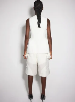 Women MUGLER white corseted pierced vest