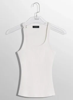 Women MUGLER white pierced tank top
