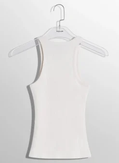 Women MUGLER white pierced tank top