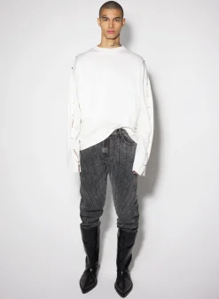 Women MUGLER white pierced T-shirt
