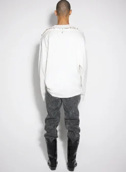 Women MUGLER white pierced T-shirt