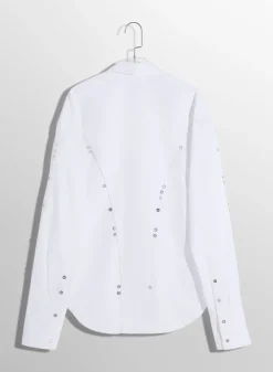 Women MUGLER white poplin button shirt