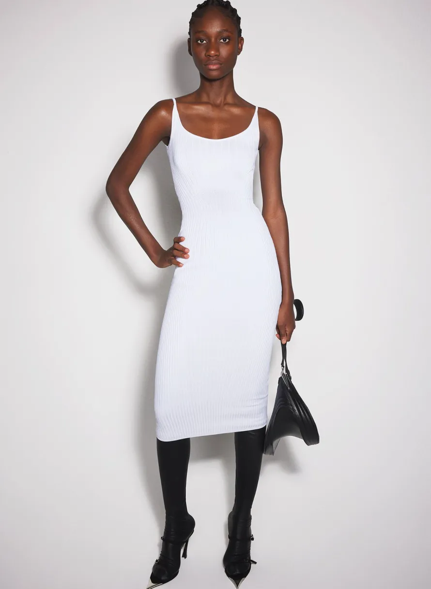 Women MUGLER white sculpting knit dress