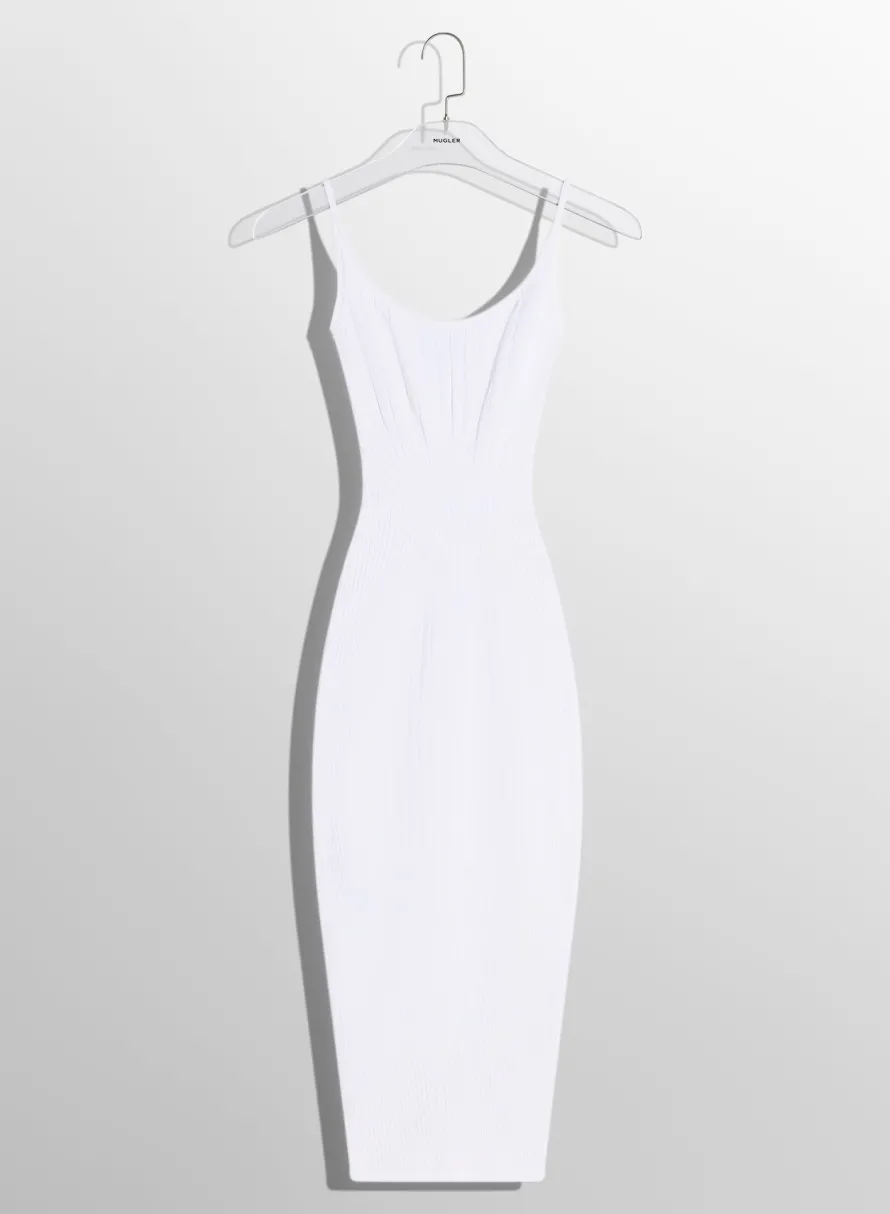 Women MUGLER white sculpting knit dress