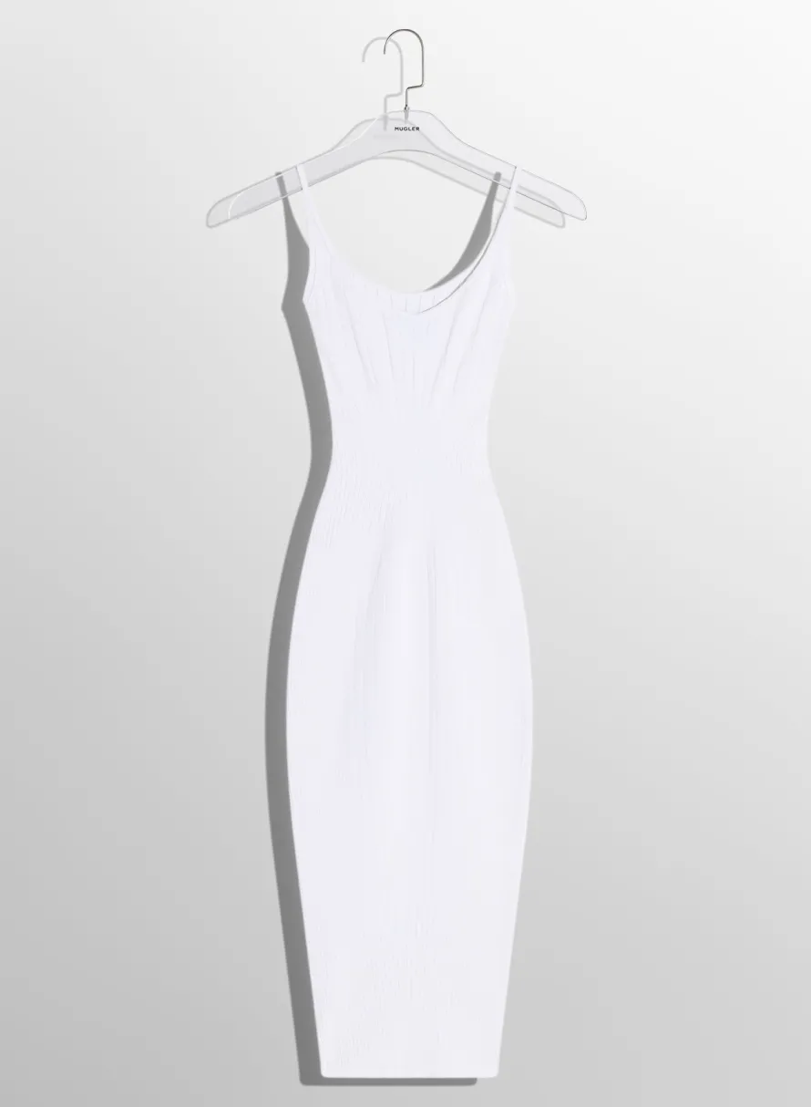 Women MUGLER white sculpting knit dress