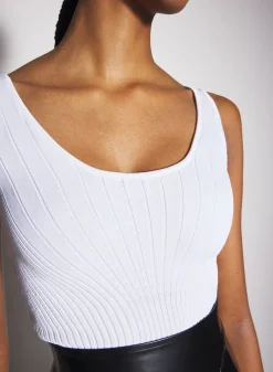 Women MUGLER white sculpting knit tank top