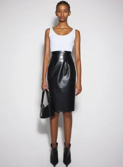 Women MUGLER white sculpting knit tank top