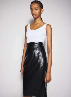 Women MUGLER white sculpting knit tank top
